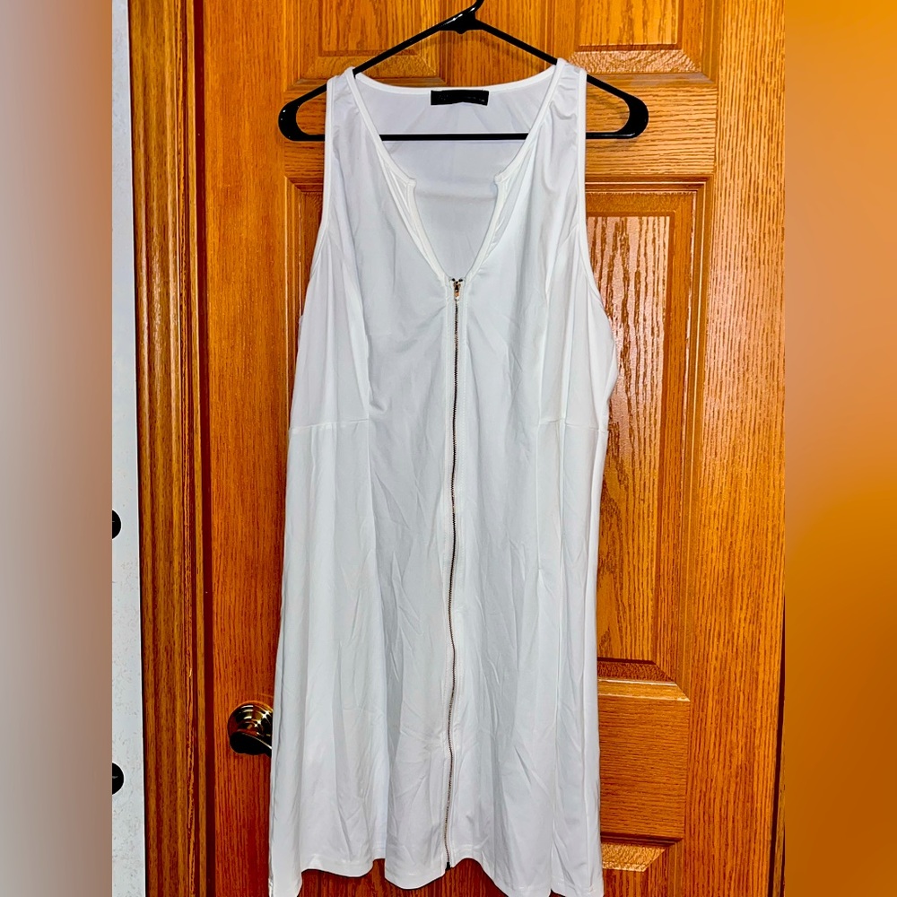 White Zipper Dress